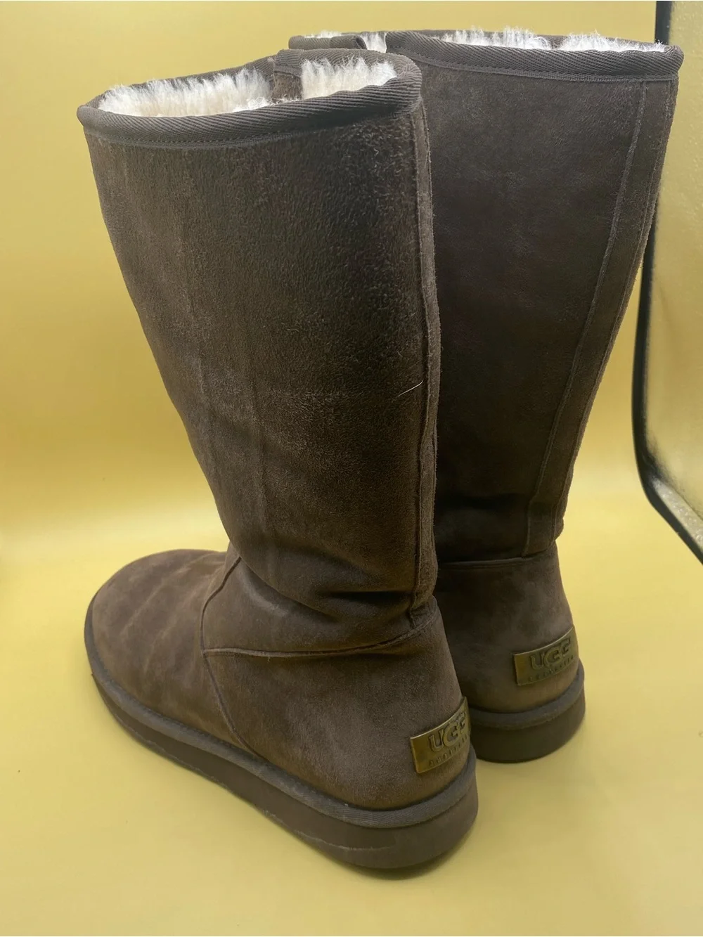 UGG Tall Suede Winter Boots in Dark Brown